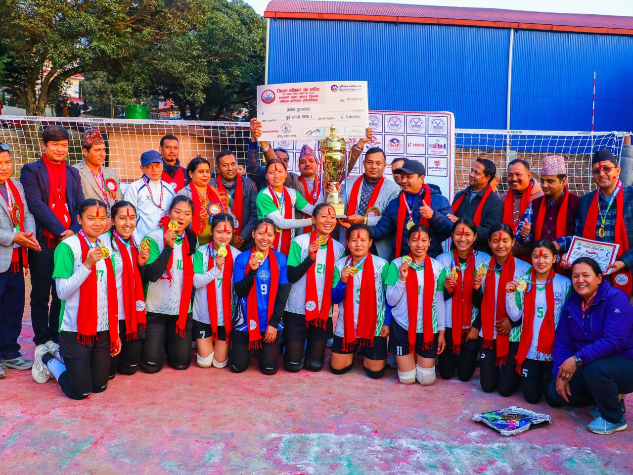 ‘स्व. मनोज श्रेष्ठ स्मृति कप २०८२’ महिला भलिबलको उपाधि धादिङ टिम ‘ए’लाई